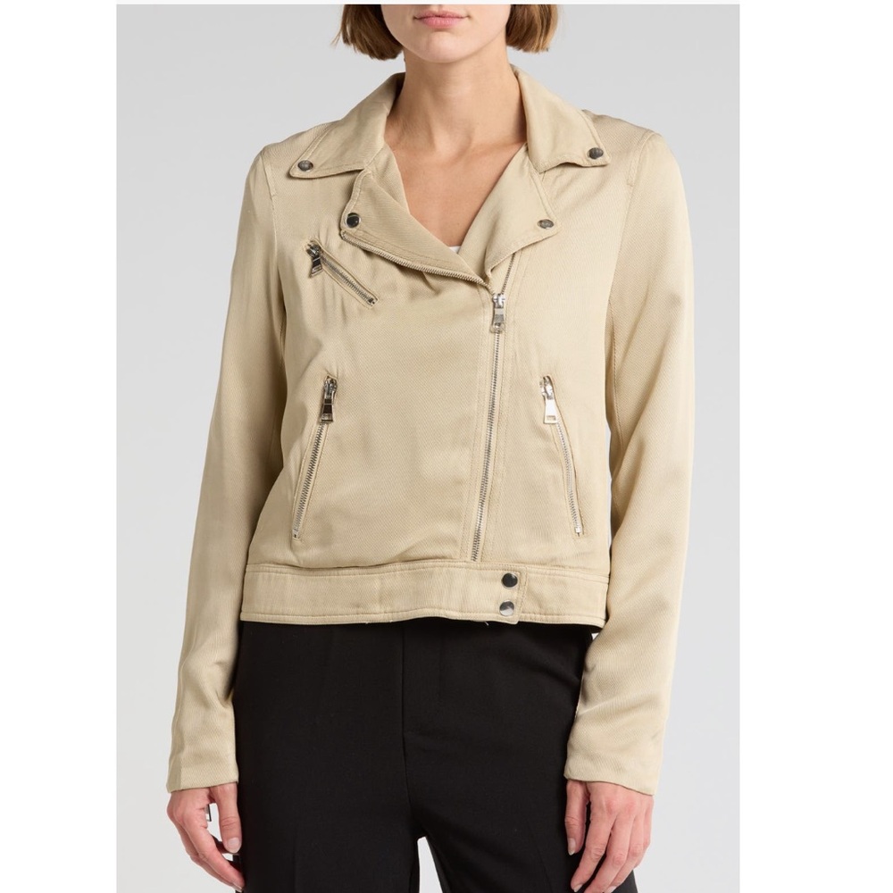 Elie Tahari Twill Moto Jacket